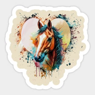 Horse Lover Paint Splatter Graphic Art Sticker